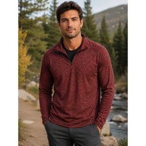COUGAR Sport Dryformance Men's Medium 1/4 Zip Red Pullover Long Sleeve -967